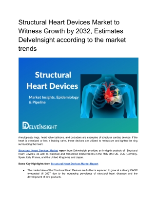 Structural Heart Devices Market Insights and Epidemiology Forecast