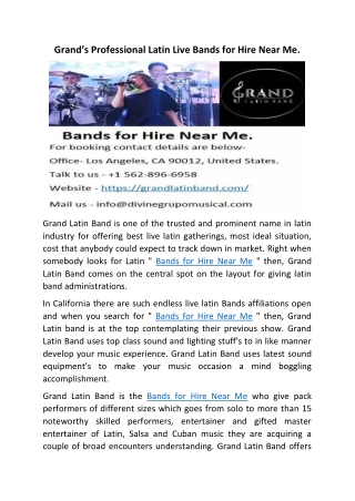 Bands for Hire Near Me