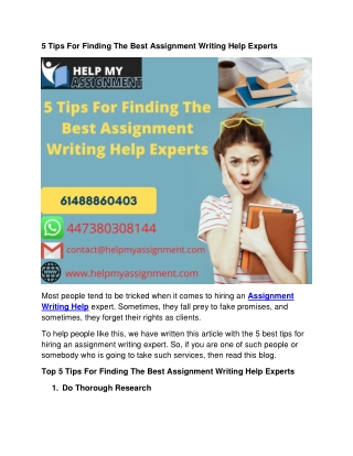 5 Tips For Find The Best Assignment Writing Help Experts (1)