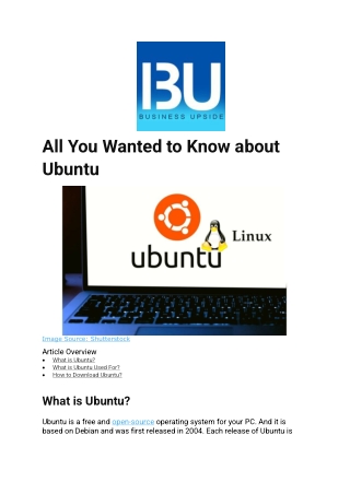 All You Wanted to Know about Ubuntu