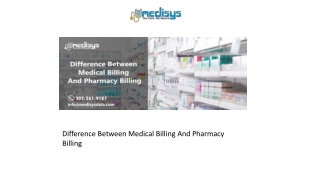 Difference Between Medical Billing And Pharmacy Billing