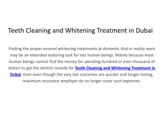 Teeth Cleaning and Whitening Treatment in Dubai