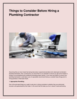 Find the best Plumber in Bernards Heath