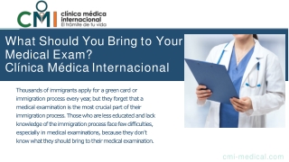 What Should You Bring to Your Medical Exam -  Clínica Médica Internacional