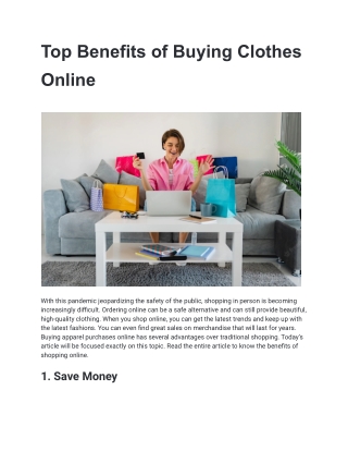 Top Benefits of Buying Clothes Online