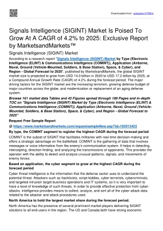 Signals Intelligence Market To Surpass USD 17.2 billion Threshold By 2025: MnM