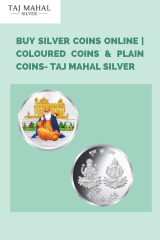 Buy Silver Coins Online | Coloured Coins & Plain Coins- Taj Mahal Silver