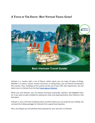 A Touch Of  The Exotic- Best Vietnam Travel Guide
