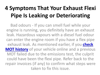4 Symptoms That Your Exhaust Flexi Pipe Is Leaking or Deteriorating