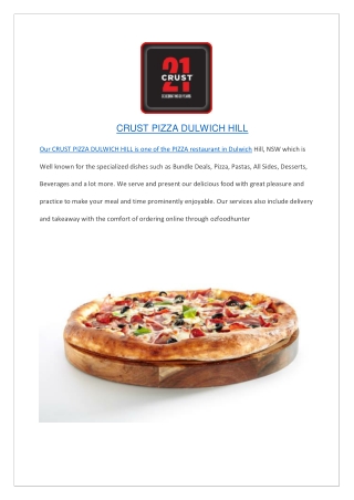 CRUST PIZZA DULWICH HILL