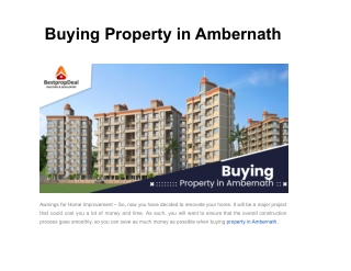 Buying Property in Ambernath