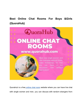 Best Online Chat Rooms for USA ,UK & Canada {QuoraHub}