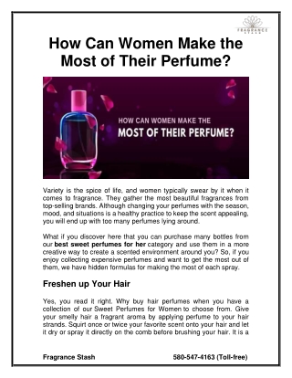 How Can Women Make the Most of Their Perfume