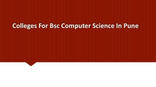 Colleges For Bsc Computer Science In Pune