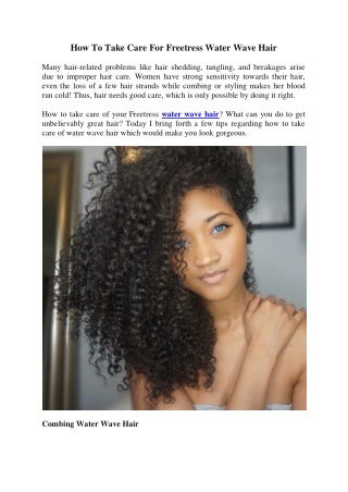 How To Take Care For Freetress Water Wave Hair