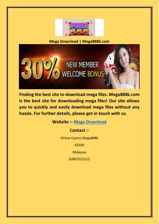 Mega Download | Mega888k.com