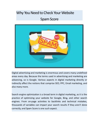 Why You Need to Check Your Website Spam Score