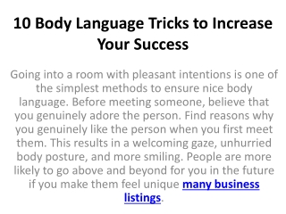 10 Body Language Tricks to Increase Your Success
