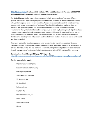 3D Cell Culture Market