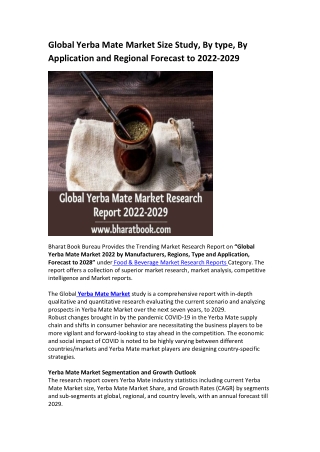 Global Yerba Mate Market Research Report 2022-2029