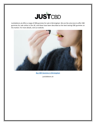 Buy Cbd Gummies in Birmingham | Justcbdstore.uk