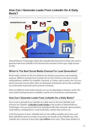 How Can I Extract Leads From LinkedIn Profiles