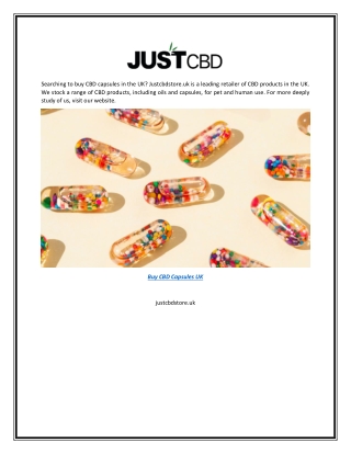 Buy Cbd Capsules Uk | Justcbdstore.uk