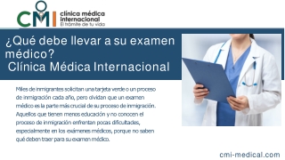 ¿Qué debe llevar a su examen médico -  Clínica Médica Internacional