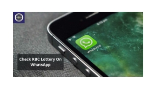 CHECK KBC LOTTERY ON WHATSAPP