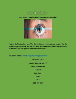 Laser Surgery for Glaucoma