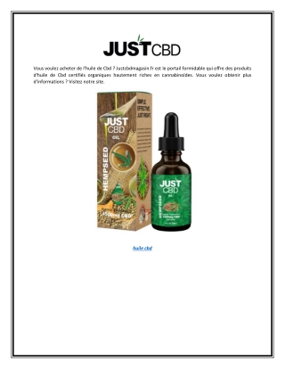 huile cbd | Justcbdmagasin.fr