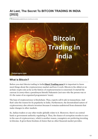 fxlearnpro.com-At Last The Secret To BITCOIN TRADING IN INDIA 2022