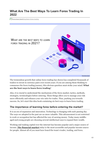 fxreviews.best-What Are The Best Ways To Learn Forex Trading In 2022