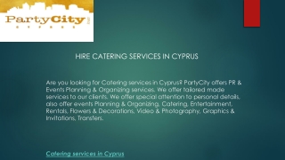 Hire Catering Services in Cyprus