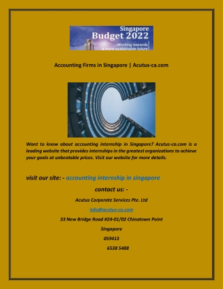 Accounting Firms in Singapore