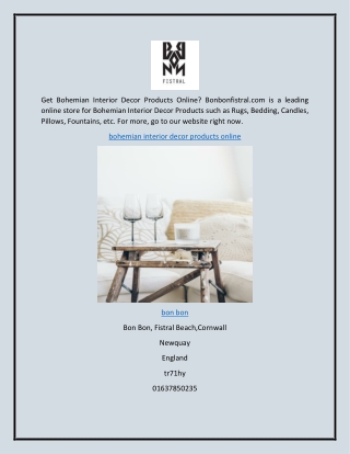 Bohemian Interior Decor Products Online  Bonbonfistral.com