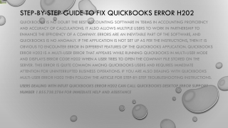 An effective way to get rid of QuickBooks Error H202