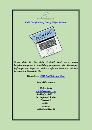 PMP Zertifizierung Graz  Fit4projects.at