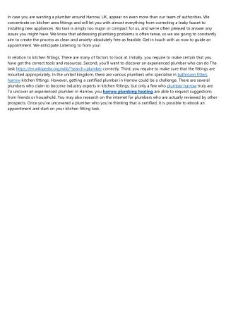 The Ultimate Guide to harrow plumbing services