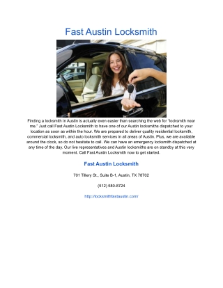 Fast Austin Locksmith