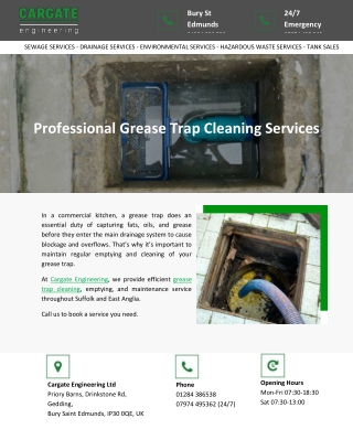 Professional Grease Trap Cleaning Services