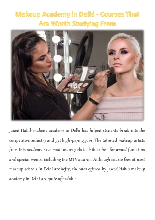 Makeup Academy in Delhi - Courses That Are Worth Studying From