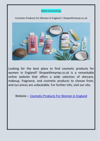 Cosmetic Products For Women In England  Shopwithmyrep.co.uk