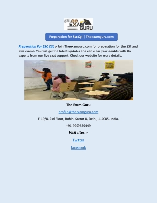 Preparation for Ssc Cgl | Theexamguru.com
