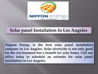 Solar panel installation in Los Angeles