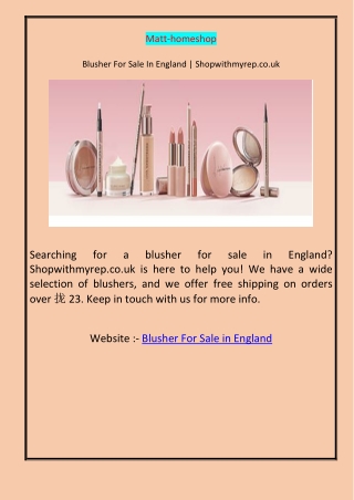 Blusher For Sale In England  Shopwithmyrep.co.uk