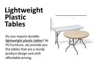 Lightweight Plastic Tables