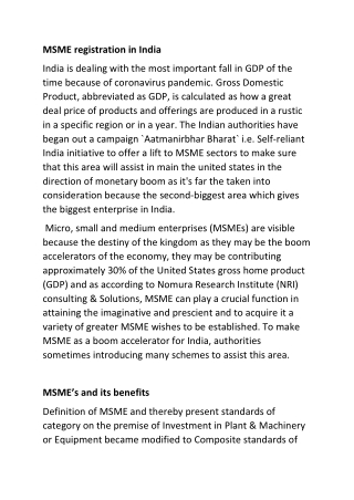 MSME registration in India