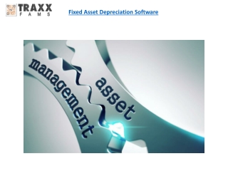 Fixed Asset Depreciation Software