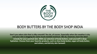 Best Body Butter Range by The Body Shop India